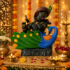 Divine Krishna with Peacock Sculpture