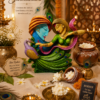 Divine Radha Krishna Peacock Sculpture