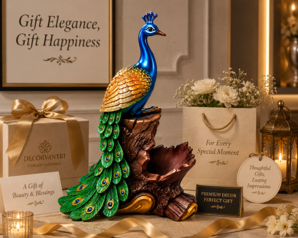 Royal Peacock Elegance Showpiece