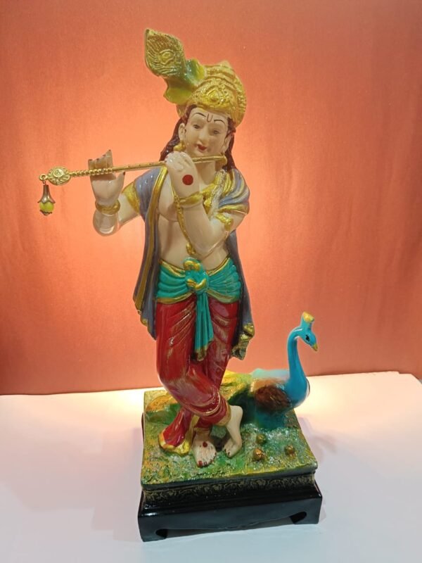 Shree Krishna with Peacock Idol