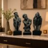 The Thinking Trio Abstract Sculpture Set Writing