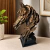 Majestic Golden Horse Bust Sculpture