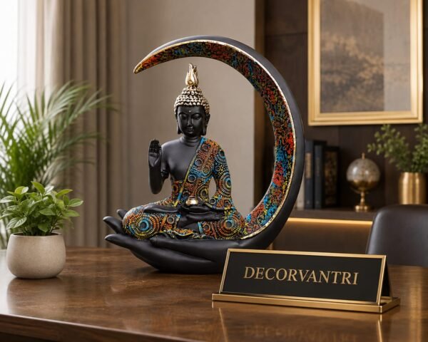 Serene Crescent Buddha Sculpture
