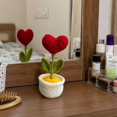Crochet Heart Flower
