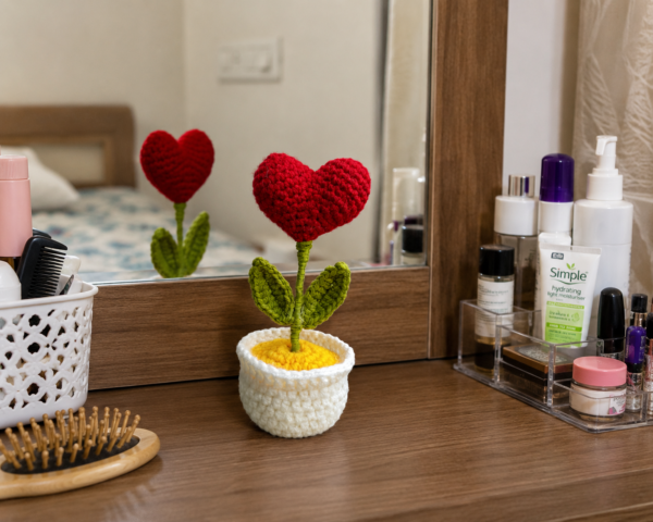 Crochet Heart Flower