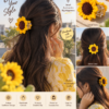Handmade Crochet Sunflower Hair Claw Clip