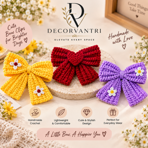 Daisy Bloom Handmade Crochet Bow 🎀