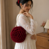 Ruby Rose Crochet Pearl Handle Bag