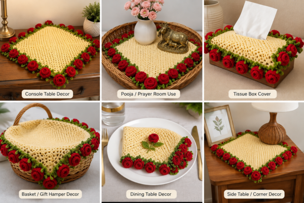 Rose Design Handkerchief