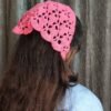 Blush Bloom Crochet Head Scarf 🌸
